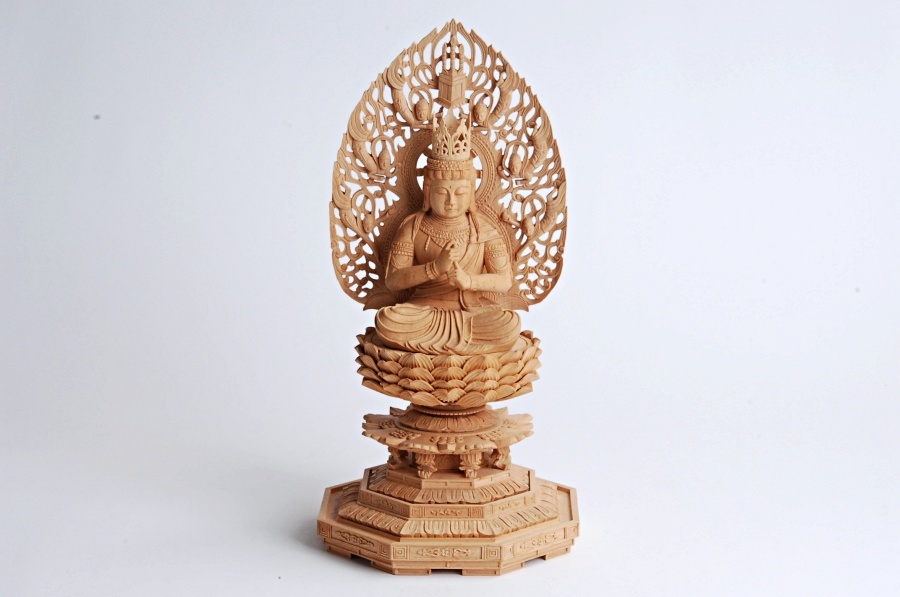 BB12031-7木彫　大日如来坐像　１３ｃｍ（全高３１ｃｍ）　仏像　仏教美術_画像1