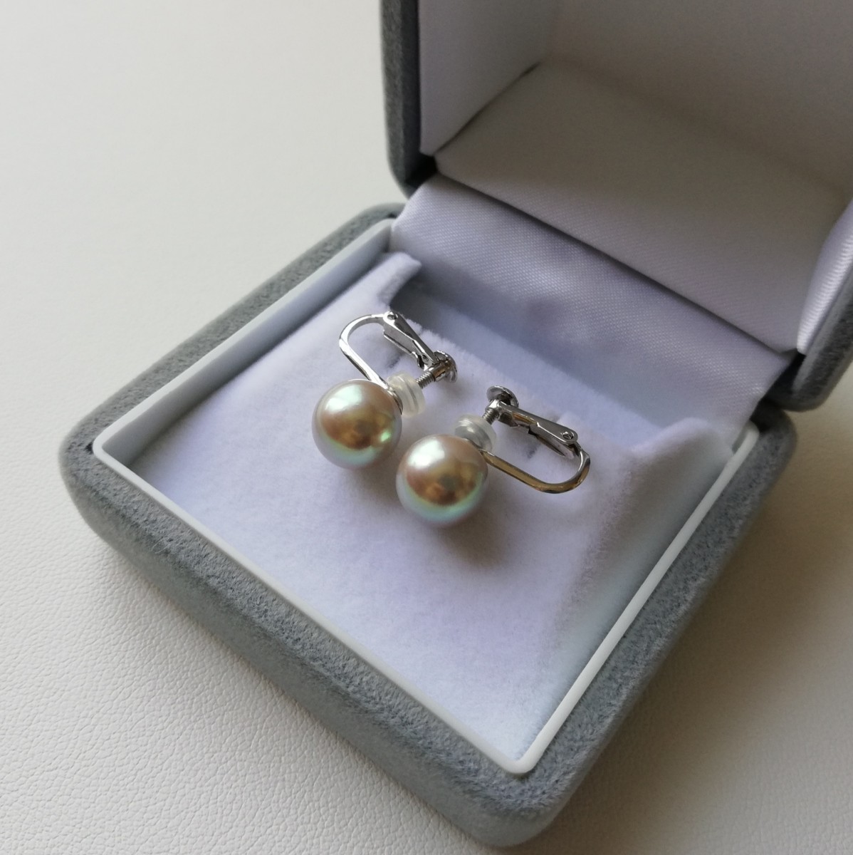 B38) 極美品 高品質 天然アコヤ真珠ネックレス pt900リング 14k WG