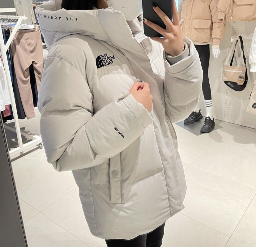 100%本物保証! 新品タグTHE FACEロゴフーデッドダウンジャケット