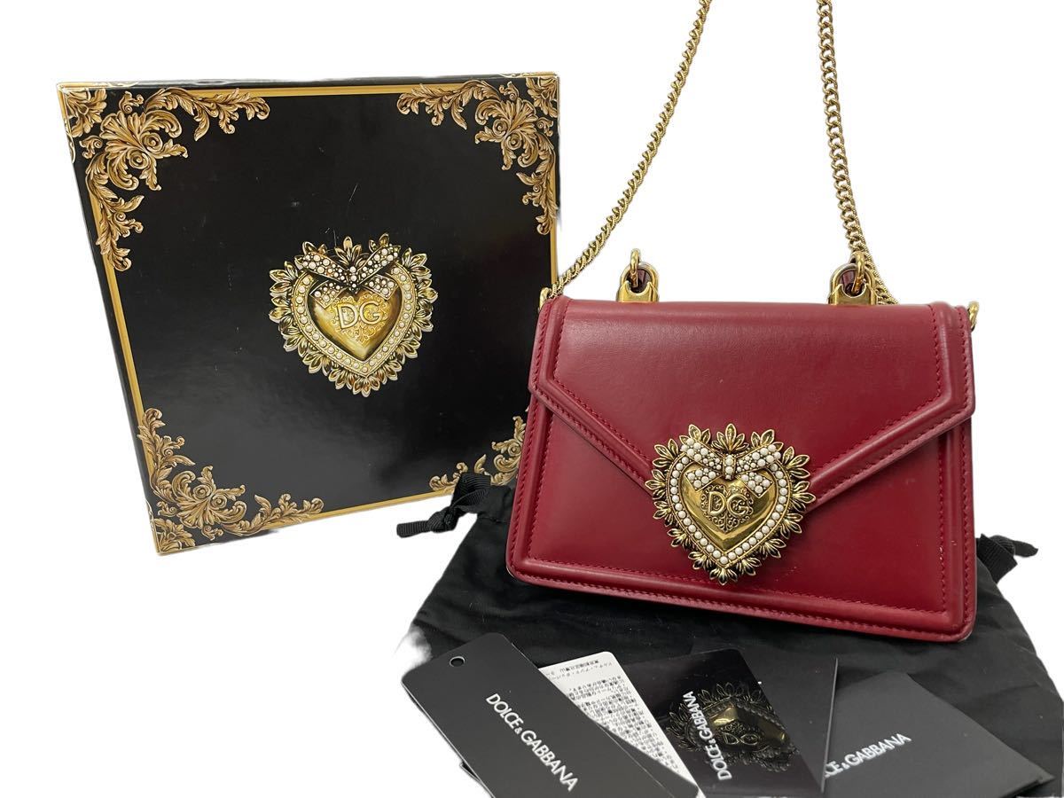 超激レア!ドルガバ D&G DEVOTION 赤 レッド ハンドバッグ ショルダー