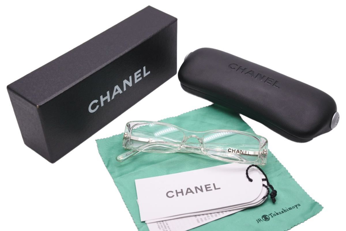 CHANEl シャネル メガネ サングラス ロゴ クリア プラスチック サイズ50□16 美品  42000 正規品