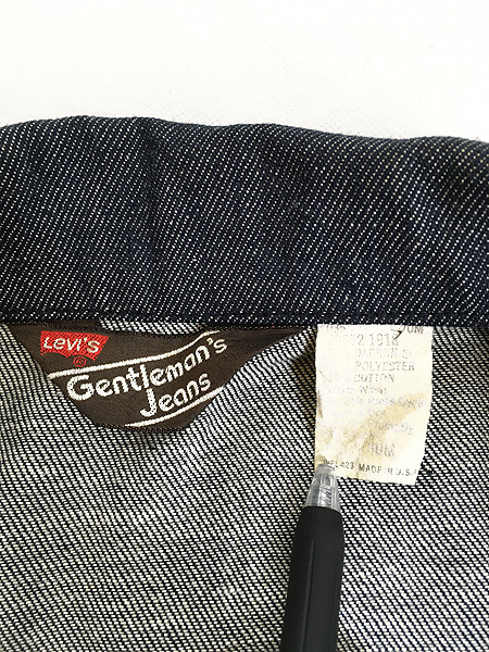 古着 70s USA製 Levi's 「Gentleman's Jeans」 70652-1918 デニム シャツ ジャケット M 古着_画像8