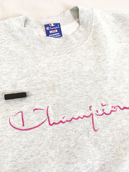 古着 90s USA製 Champion BIG ロゴ 刺しゅう スウェット トレーナー L 古着_画像5