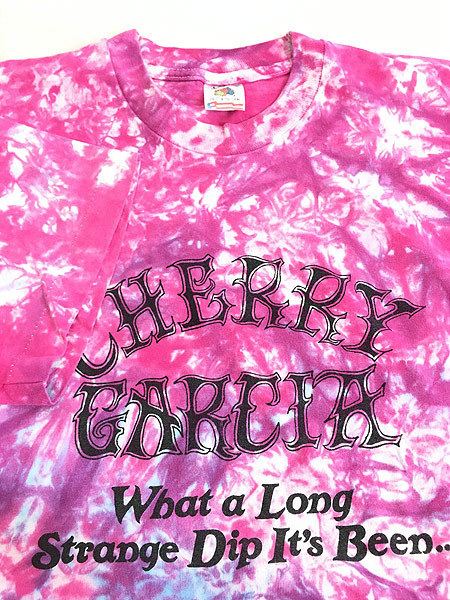 古着 80s USA製 Ben & Jerry's Cherry Garcia アイス サイケデリック ロック タイダイ Tシャツ L 古着_画像5