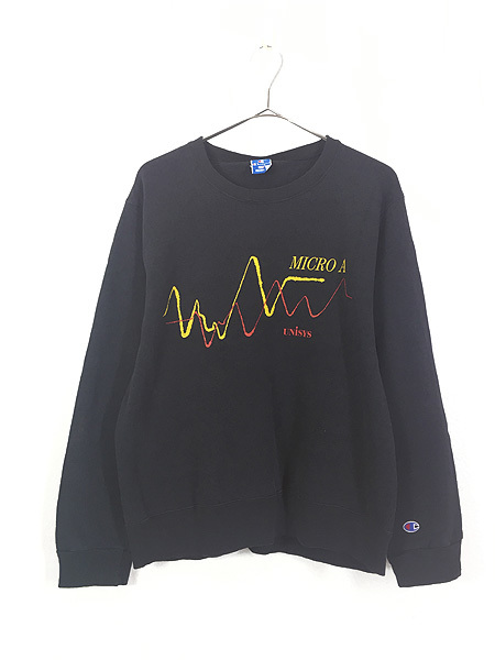 古着 90s USA製 Champion UNiSYS 「MICRO A」 企業 スウェット トレーナー L 古着_画像1