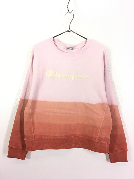 古着 Champion Reverse Weave BIG パッチ グラデーション リバース スウェット トレーナー XL 古着