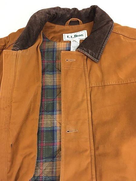 古着 90s LL Bean チェック ライナー パデッド コットンツイル コート S_画像5