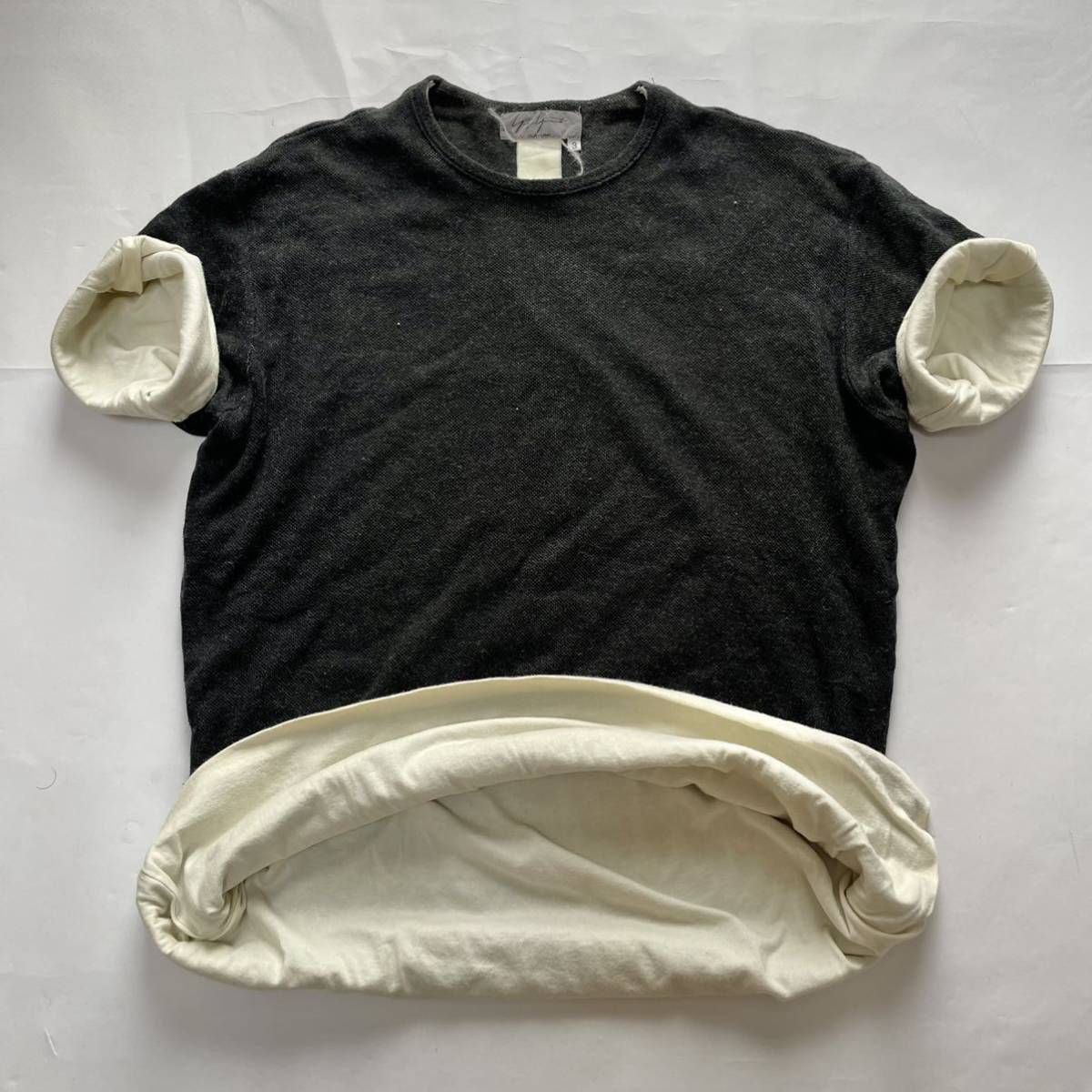 希少 Yohji Yamamoto POUR HOMME layered tee ヨウジヤマモト