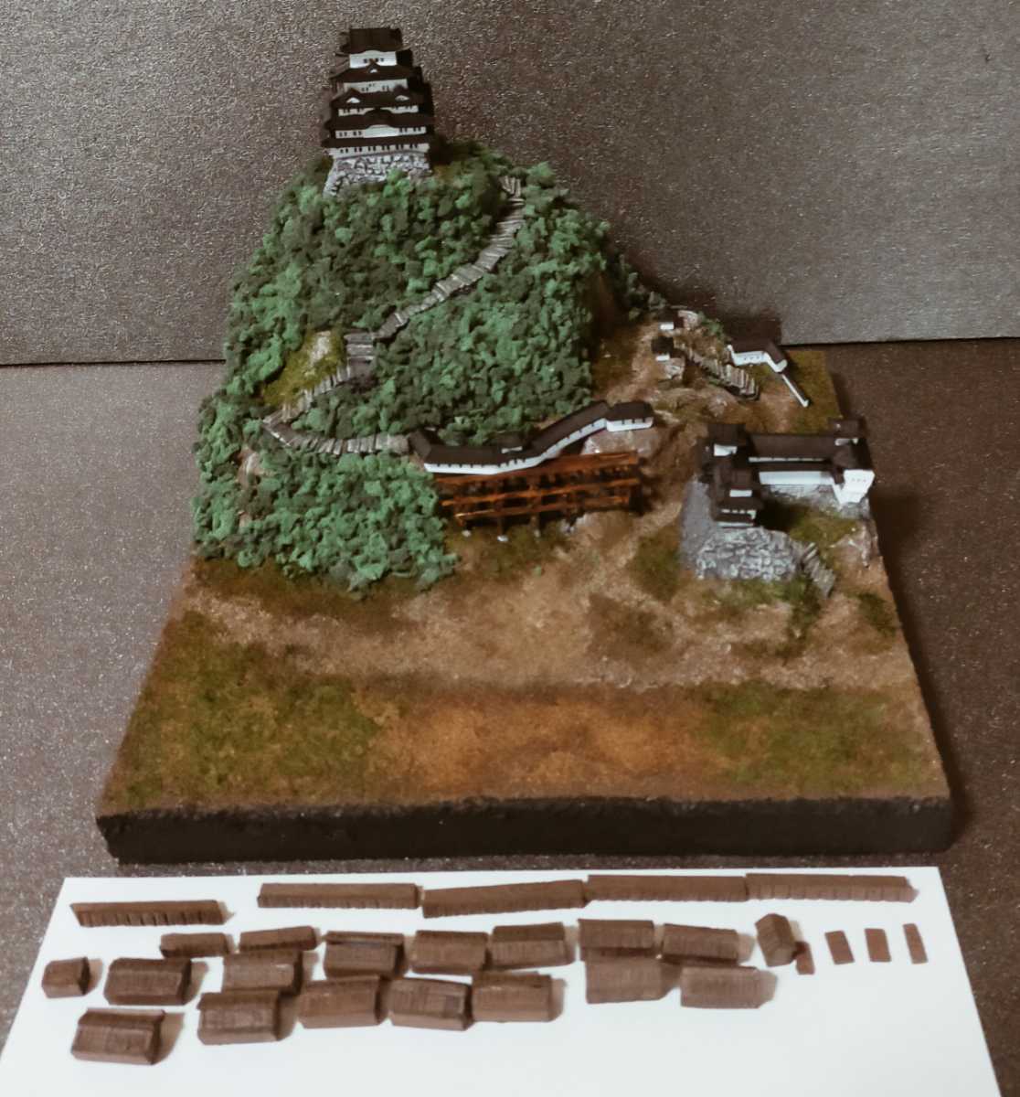 城 ジオラマ 日本の架空の城 ハンドメイド