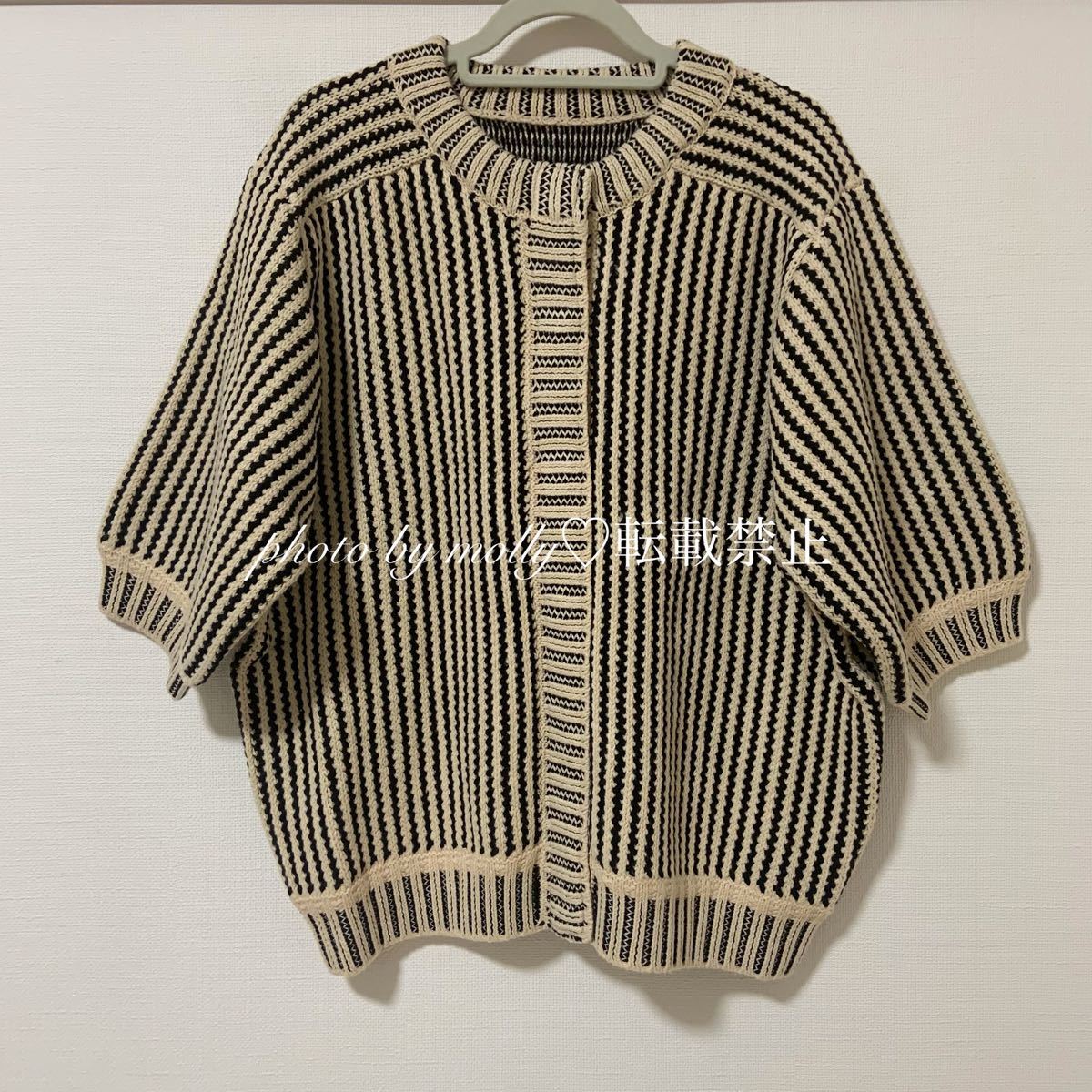 CLANE STRIPE CABLE HALF SLEEVE CARDIGAN｜Yahoo!フリマ（旧PayPay