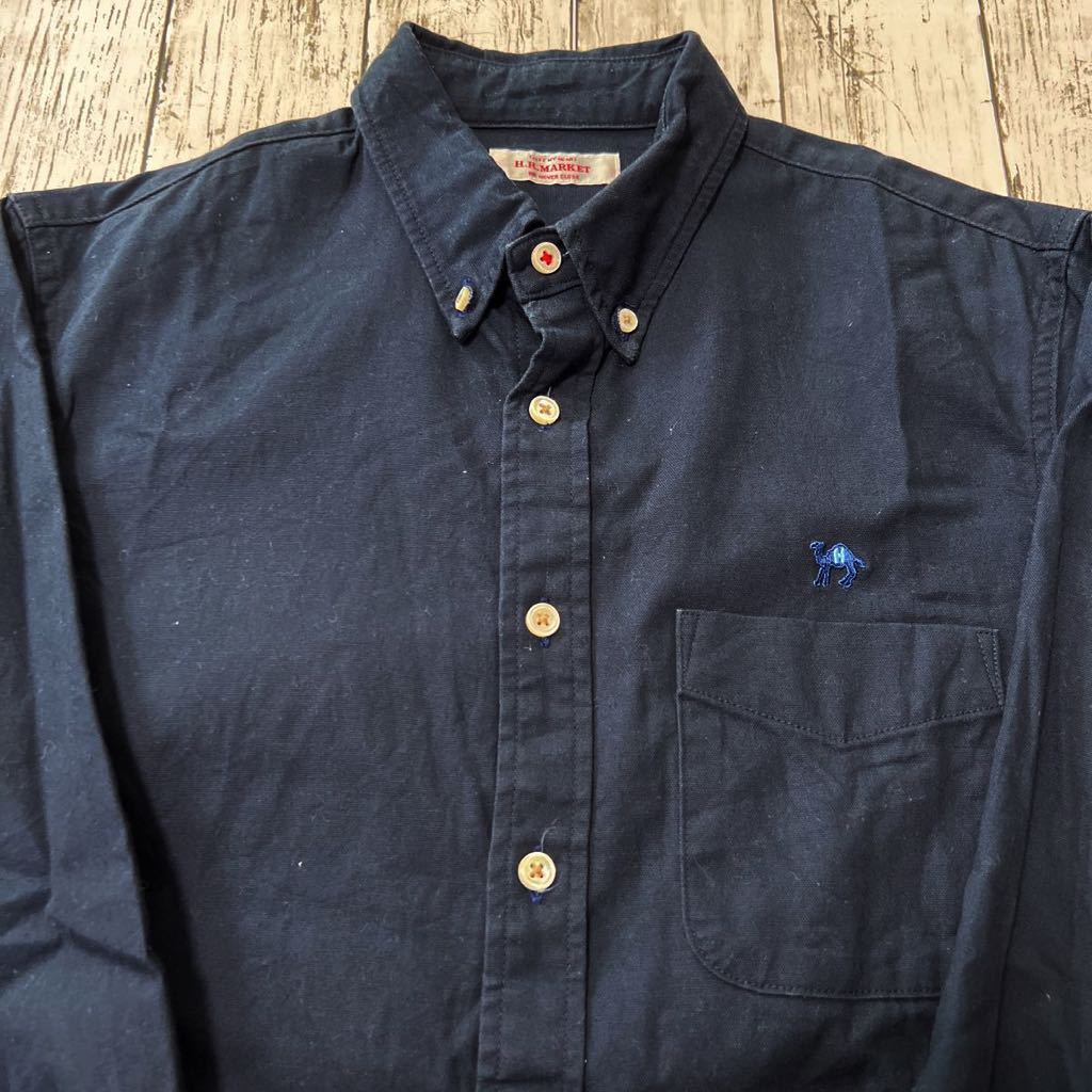 H.R.MARKET Hollywood Ranch Market .... one Point embroidery button down indigo long sleeve shirt 