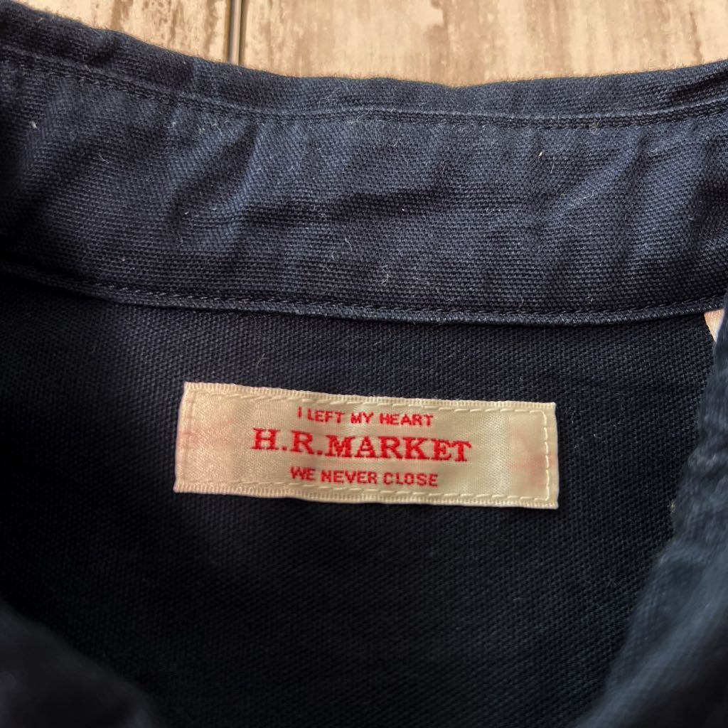 H.R.MARKET Hollywood Ranch Market .... one Point embroidery button down indigo long sleeve shirt 