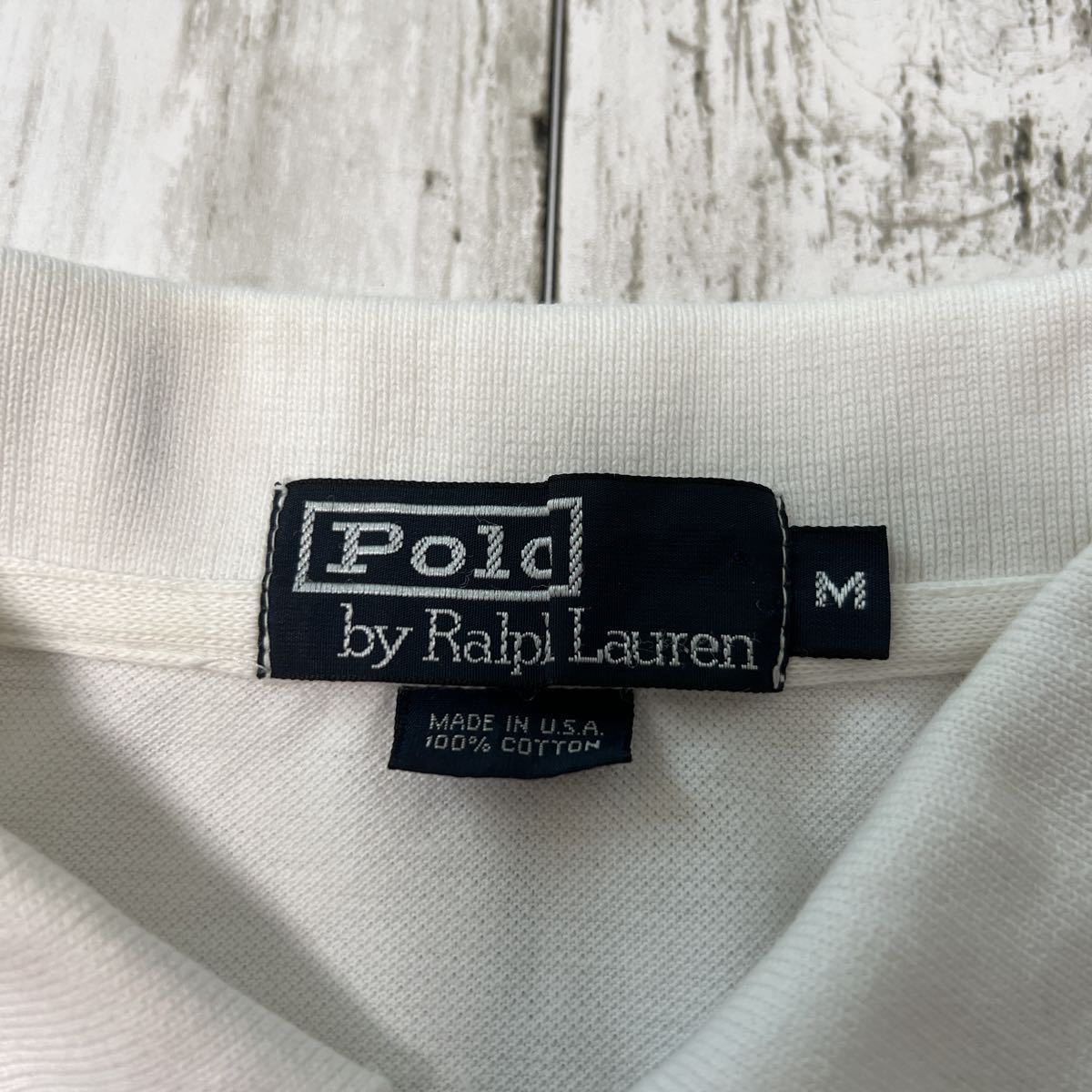 90s USA производства POLO BEAR Polo Bear -POLO by Ralph Lauren one отметка вышивка Vintage рубашка-поло рубашка с коротким рукавом 