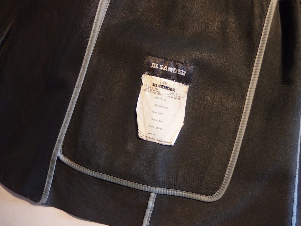 名作貴重 美品 JIL SANDER Collection 本人デザイン イタリア製 最高級レザージャケット ジル・サンダー 46 _画像7