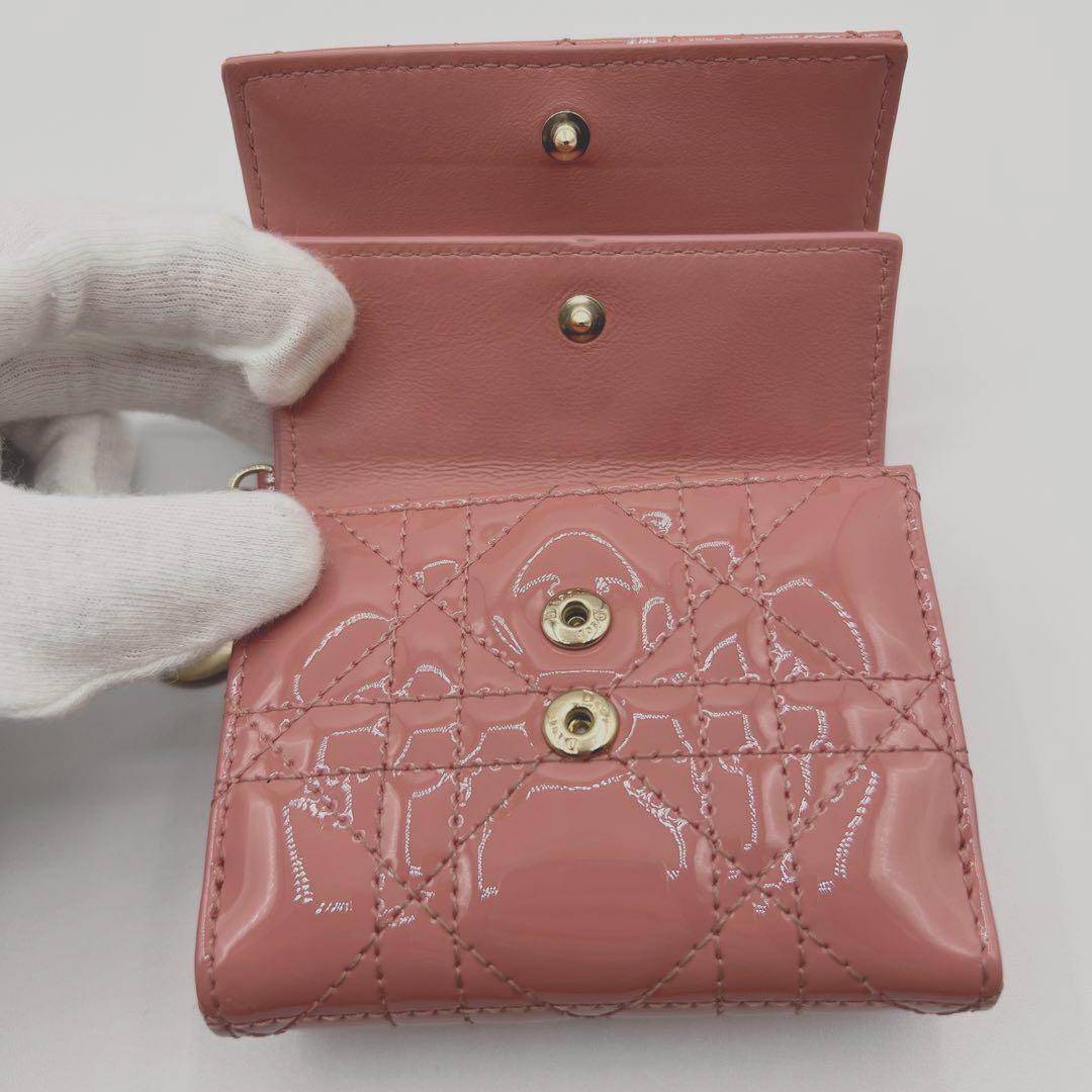 【超美品・定価8万】クリスチャンディオール　DIOR　財布　折り財布　3つ折り　折財布　ロータス　ウォレット　Christian　Dior