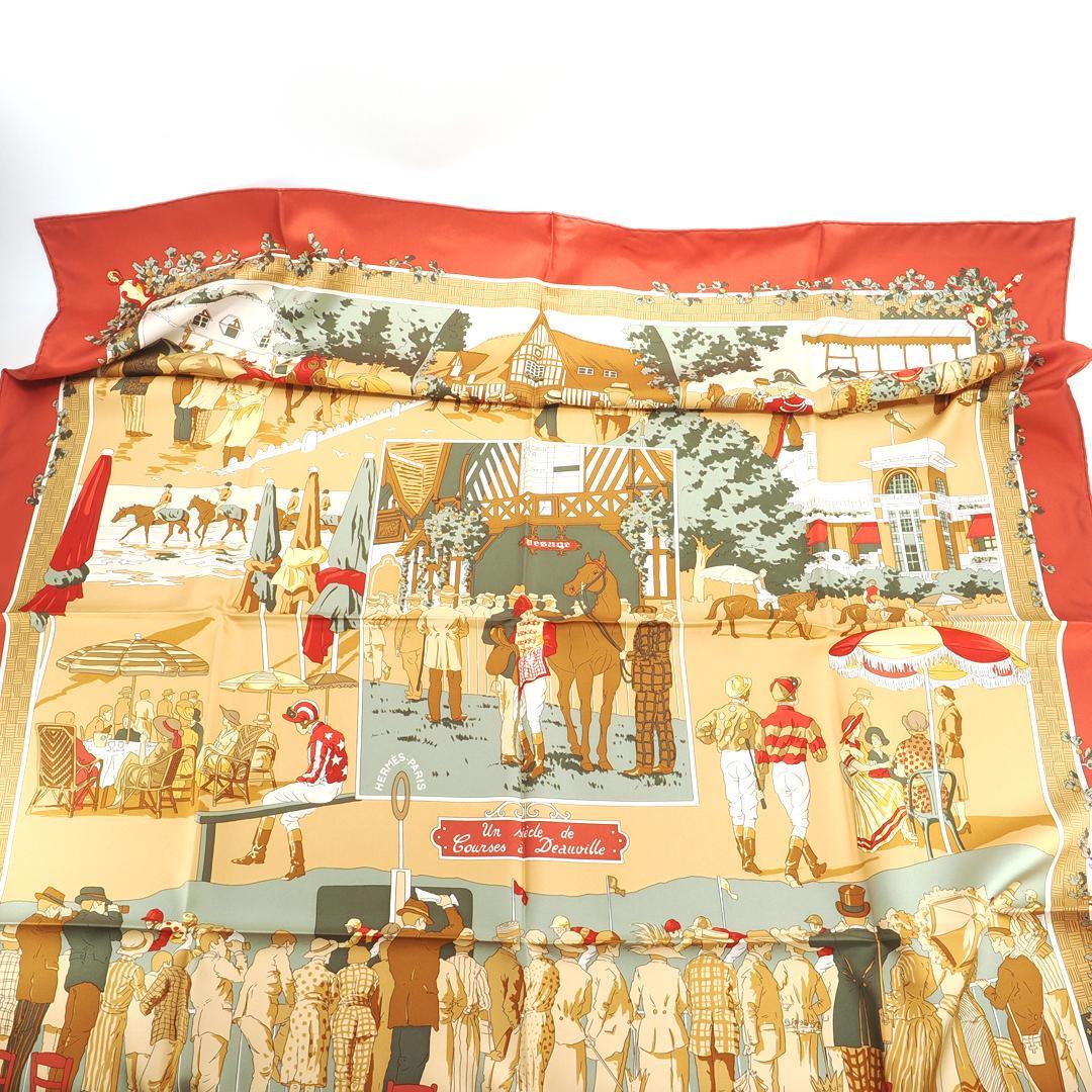 新品同様】エルメス Hermes カレ 90 Un siecle de Courses a Deauville
