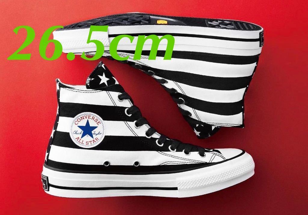 CONVERSE ADDICT コンバースアディクト 21AW CHUCK TAYLOR MATERIAL HI BLACK×WHITE US8  26.5cm 星条旗