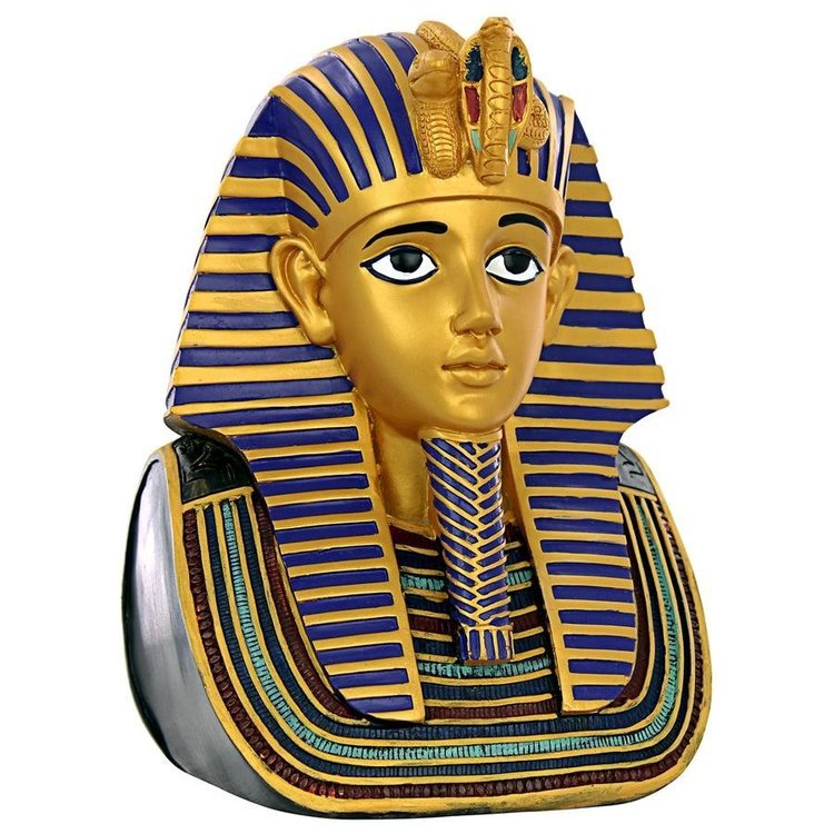 豪華で新しい ツタンカーメン 黄金マスク エジプト胸像: 中　手作業ペイントインテリア置物雑貨ホームデコ飾りエジプトファラオ少年王宝物黄金マスク エスニック