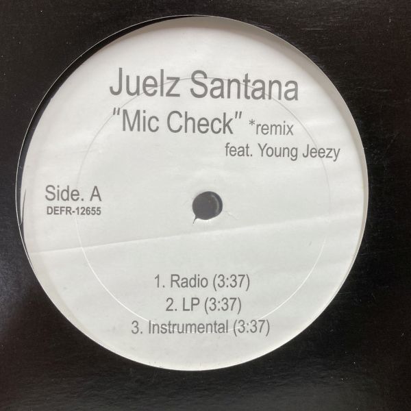 12inchレコード　 JUELZ SANTANA / MIC CHECK REMIX feat. YOUNG JEEZY_画像1