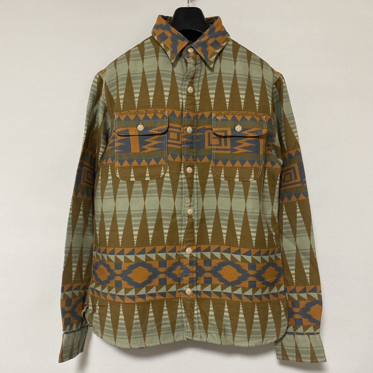 新品 RRL ネイティブ 柄 フランネル シャツ S ワーク 国内正規品