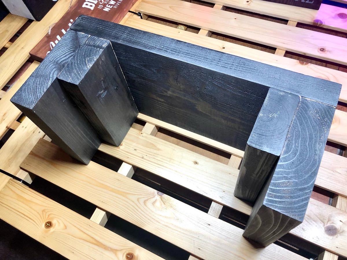 ●木工ハンドメイド　天然木ウッドステップ　ディスプレイテーブル　Fー27● アンティークベンチ ビンテージ