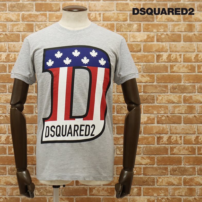 春夏/DSQUARED2/Sサイズ/Tシャツ S74GD0671 Dロゴ プリント クルーネック カワイイ ポップ 遊び心 半袖 新品/グレー/fb577/