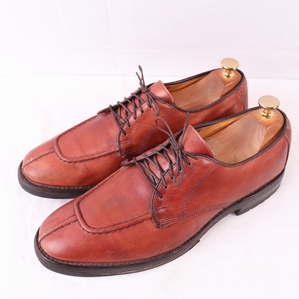 アレンエドモンズ 9 D Uチップ 茶 ブラウン dellwood レザー ALLEN EDMONDS メンズ アメリカ靴 中古靴 古着 ds2948_画像1