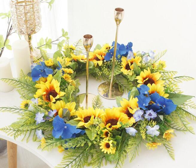  hand made * sunflower artificial flower lease * wall decoration * entranceway lease * ornament * new goods 