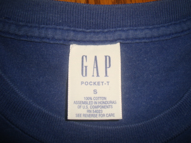  Gap карман футболка /GAP POCKET-T*S размер (M-L размер соответствует )* темно-синий 