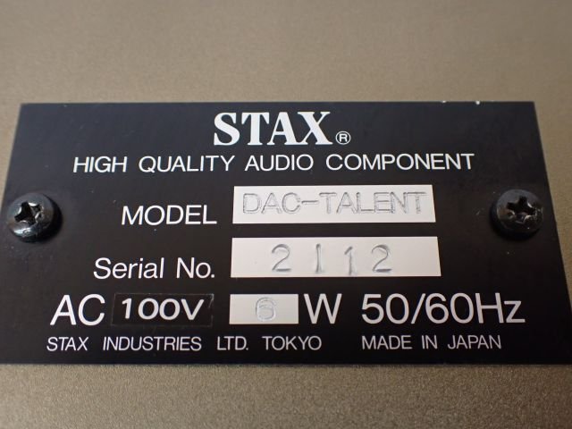 STAX スタックス DAC D/Aコンバーター DAC-TALENT □ 67977-6 の商品