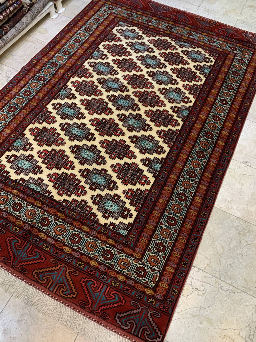 ☆207x134cm☆鮮やかな色、高級手織りペルシャ絨毯☆柔らかい ☆207x134cm☆鮮やかな色、高級手織りペルシャ絨毯☆柔らかい