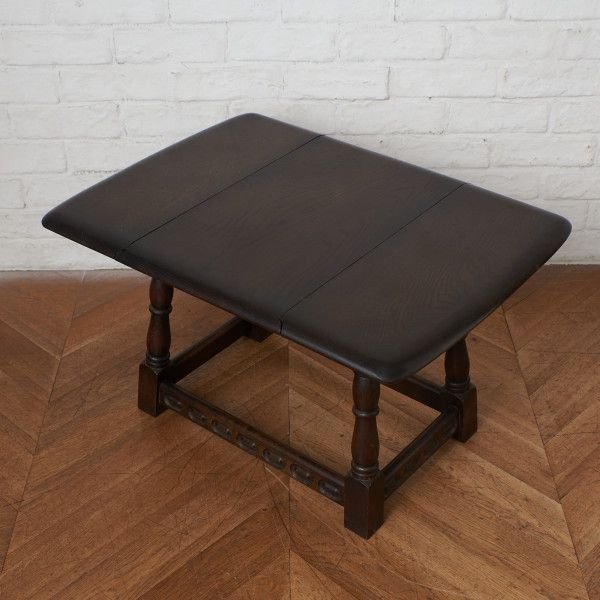IZ57366F☆英国 クラシック ドロップリーフ テーブル サイドテーブル 挽物 オーク 木製 コーヒーテーブル 拡張 伸長 折りたたみ イギリス 