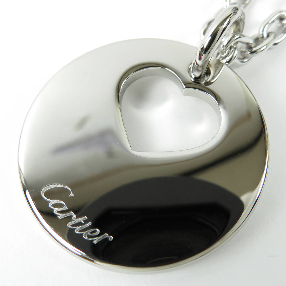  ultimate beautiful goods Cartier Cartier round Heart key chain key holder bag charm silver Circle T1220240 free shipping 