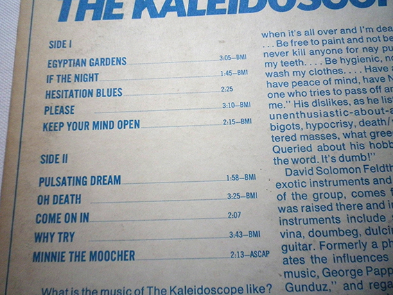 ■レア！【The Kaleidoscope*-Side Trips】1967年USオリジナル盤［EPIC-BN26304]◆_画像4