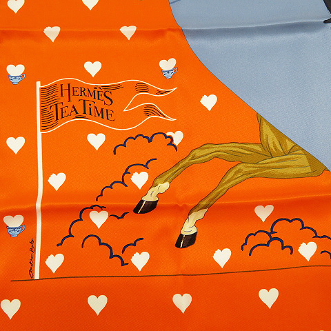 美品】HERMES エルメス 2021年モデル Tea Time カレ70 スカーフ シルク