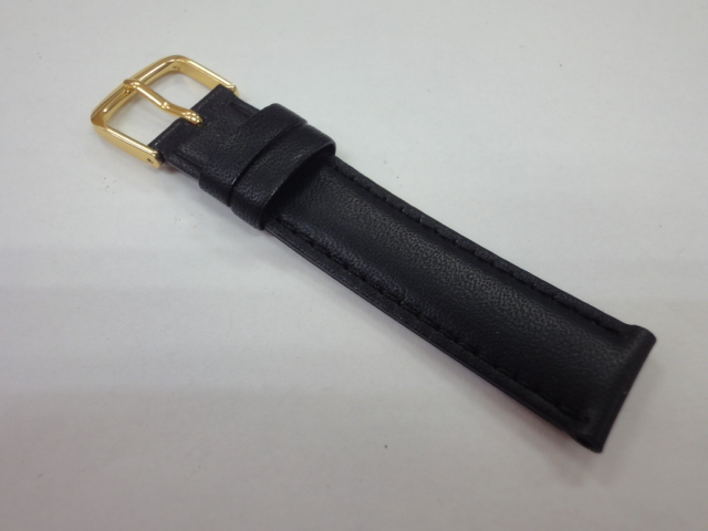牛（カーフ）黒　N-77　（15）　ゴールド　16mm　2625 新品 本物 正規品 皮革 革 腕時計 交換バンド 時計ベルト 交換用_画像3