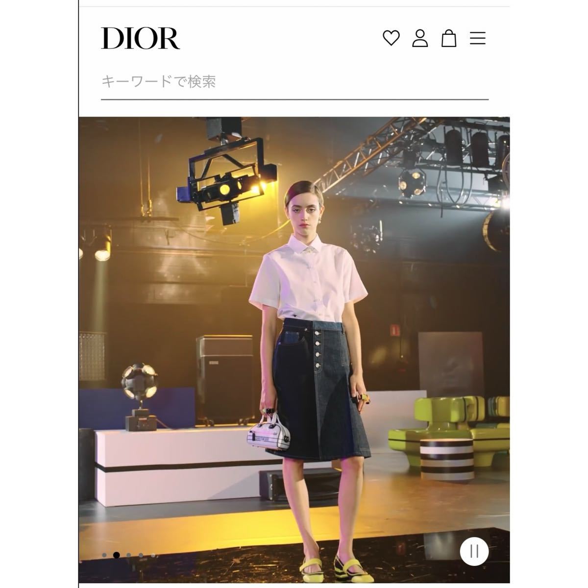 2022 dior デニムスカート　スカート　ディオール　プリーツ_画像1