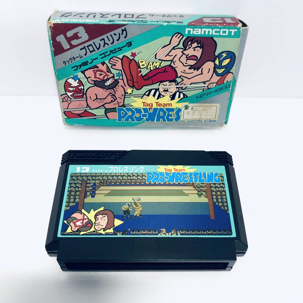 【ゲームソフト】動作品 ファミコン ナムコ namcot タッグチーム プロレスリング ファミコン 箱 