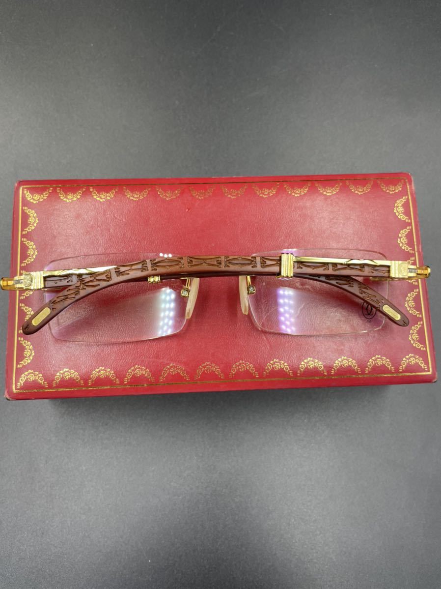 Cartier カルティエ ウッドテンプル メガネ  眼鏡ヴィンテージ