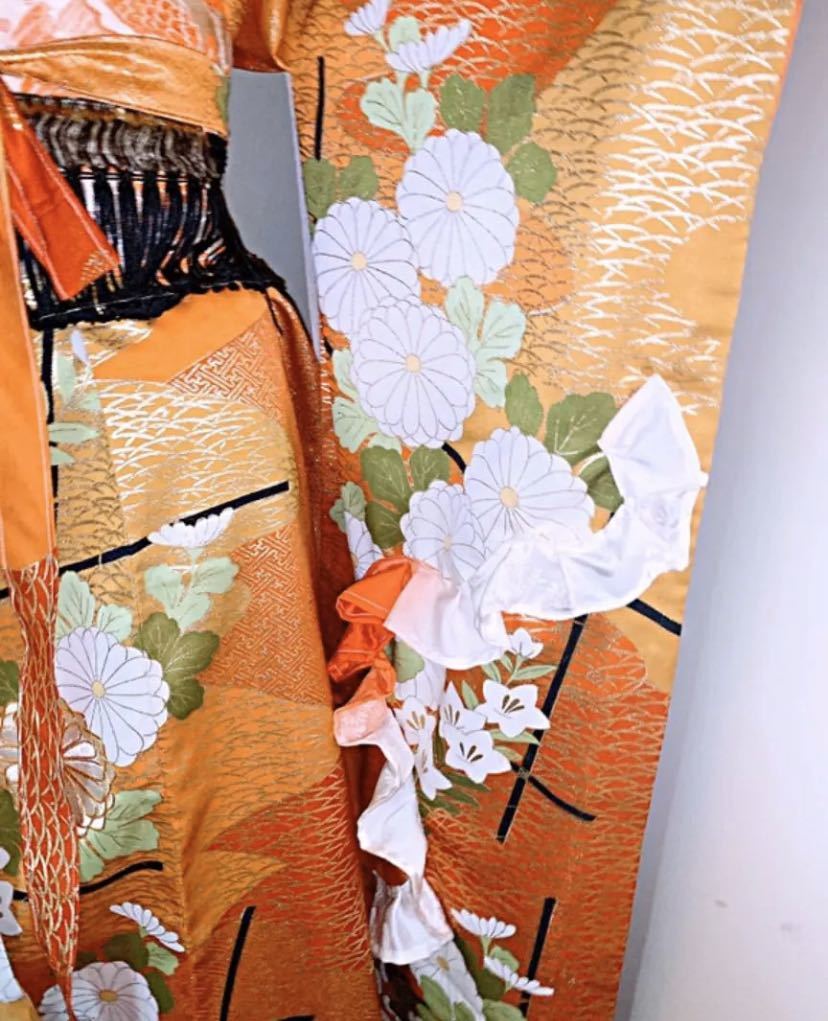 INORI4U 着物リメイク ハンドメイドワンピース 衣装 ドレス 振袖 一点