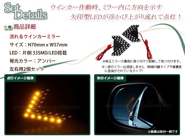 LED 流れるウインカー シーケンシャル ブルーレンズ サイドドアミラー トヨタ ヴィッツ SCP/NCP10系(MC後) 防眩 ワイドな視界_画像2