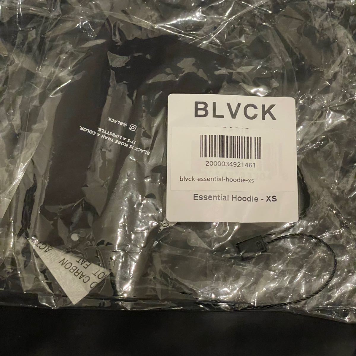 ブラックパリ BLVCK PARIS ロゴプリントプルオーバーパーカー xs 黒