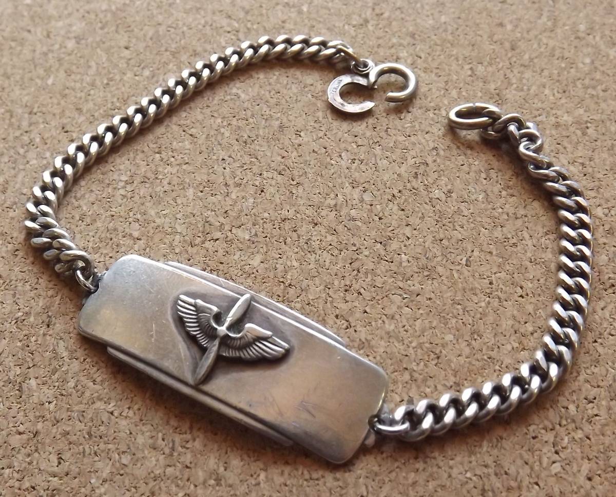 公式の ヴィンテージ USN 米海軍 実名 ID SILVER仕様 ブレスレット