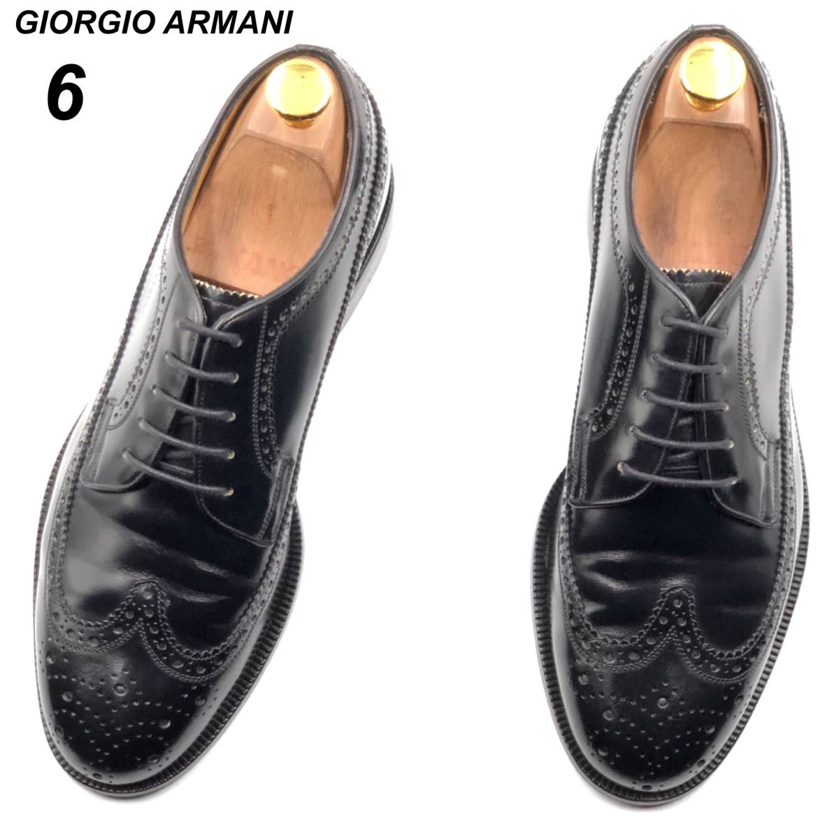 即決 GIORGIO ARMANI ジョルジオアルマーニ 24cm 6 メンズ レザー