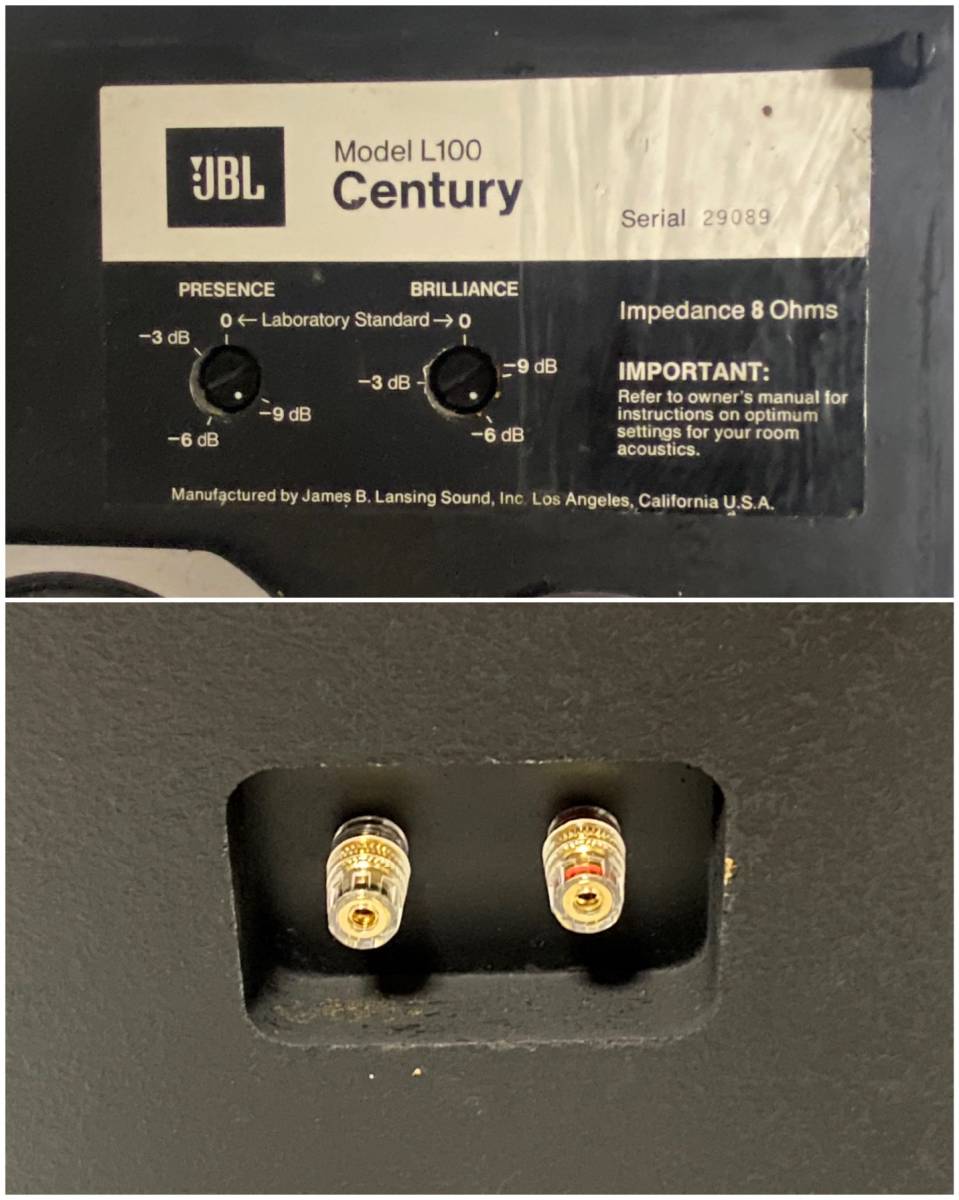 Vintage JBL L100 Century 初期型 一つ オールアルニコ 123A-1+ LE5-2 + LE20-1 黒グリル ネットワーク レストア_画像9