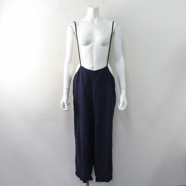 2022SS nest Robe ネストローブ 01222-1052 リネン プチフリルサロペット F/ネイビー【2400012984530】