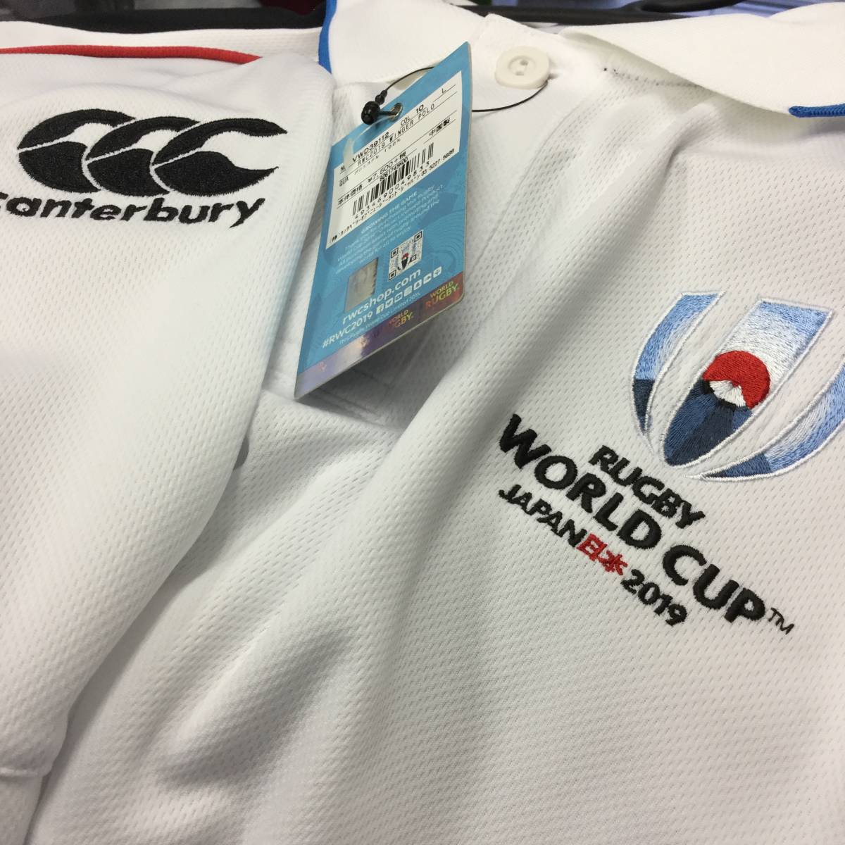 ラグビーワールドカップ2019日本大会 カンタベリー公式ライセンス商品 カンタベリー CANTERBURY 半袖ポロシャツ VWD39112 Lサイズ ホワイト
