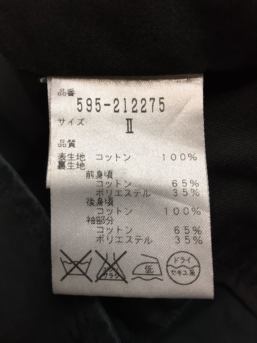 10-33 MHL. FINE TOUGH POPLIN COAT マーガレットハウエル ステンカラーコート 黒 サイズ2の画像6