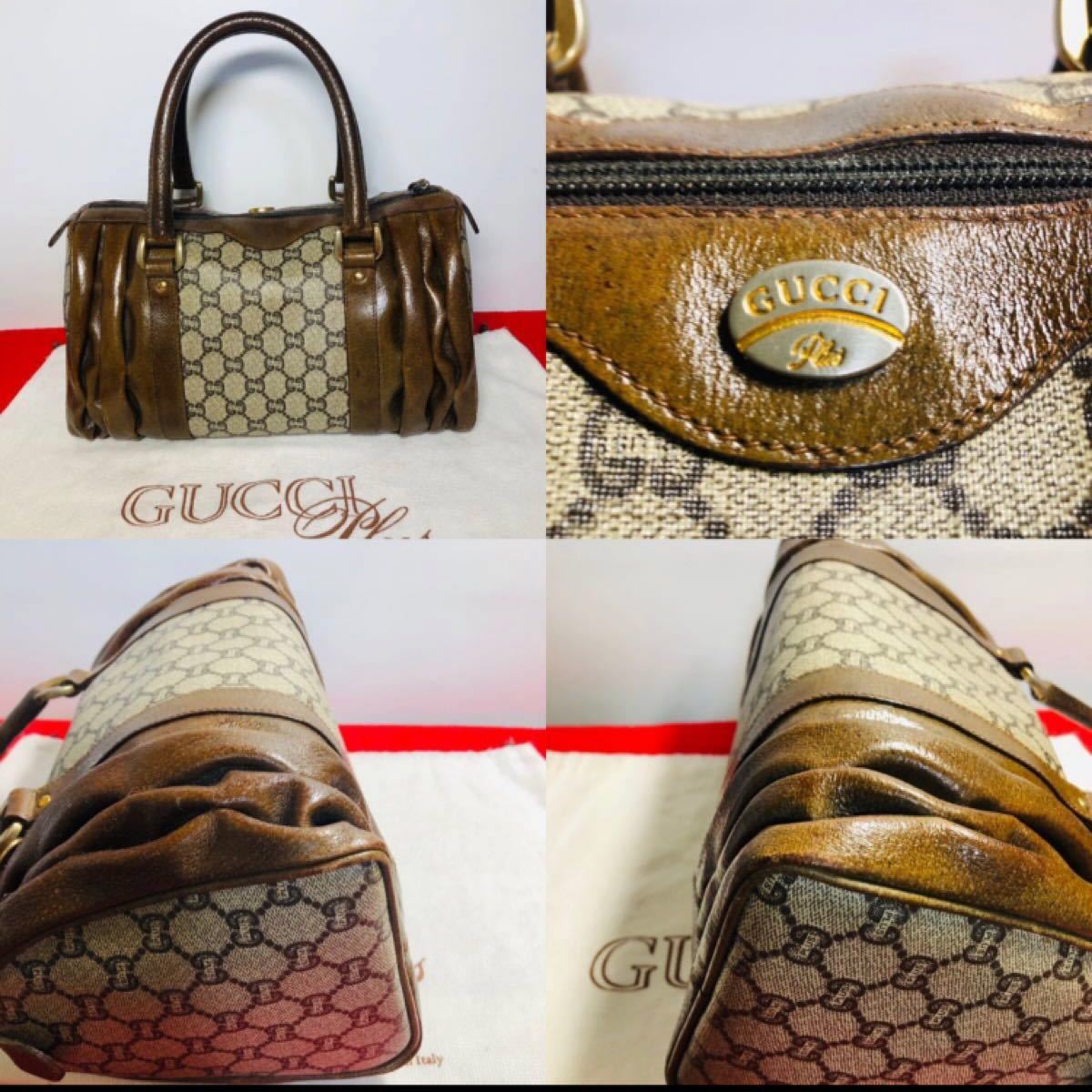  グッチ☆OLD GUCCI PLUS グッチプラス Vintage "GG" ボストンバック　