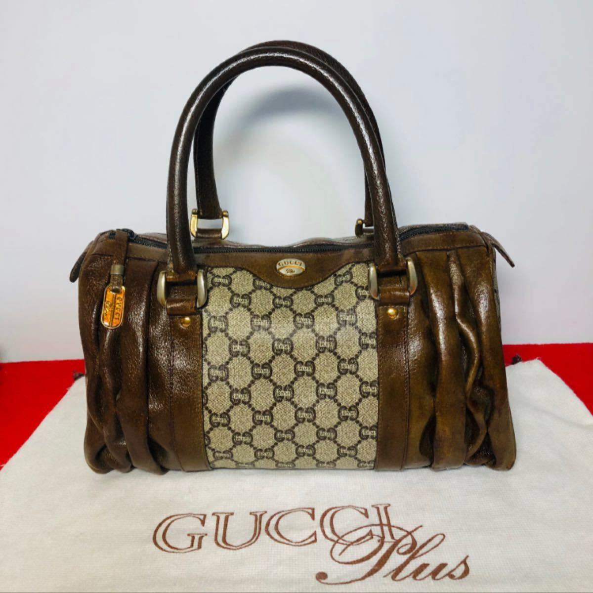  グッチ☆OLD GUCCI PLUS グッチプラス Vintage "GG" ボストンバック　